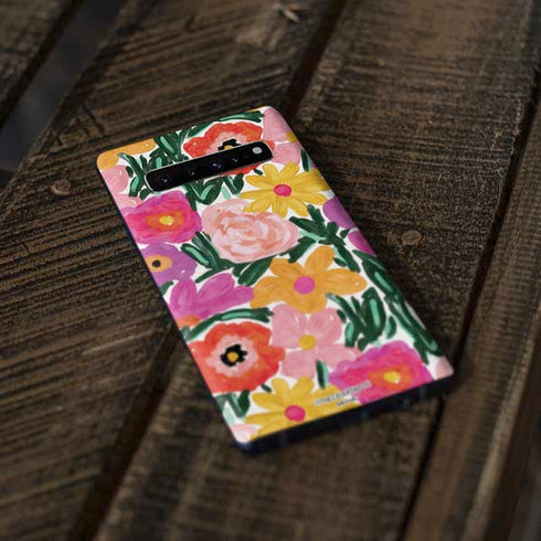 Bouffants and Broken Hearts Painterly Garden Galaxy S10 Plus Skin