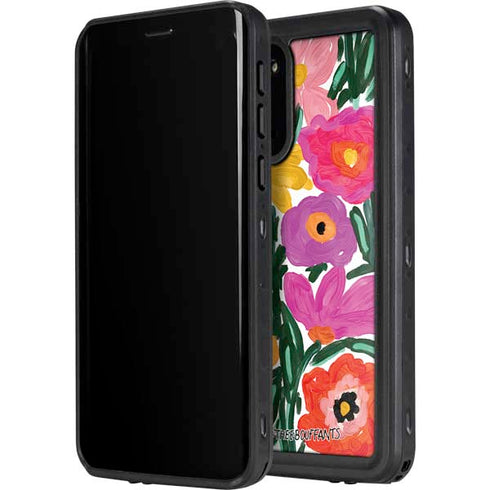 Bouffants and Broken Hearts Painterly Garden Galaxy S20 Waterproof Case