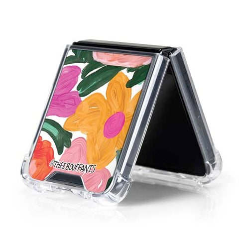 Bouffants and Broken Hearts Painterly Garden Galaxy Z Flip5 5G Clear Case
