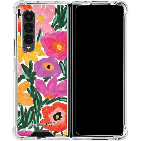 Bouffants and Broken Hearts Painterly Garden Galaxy Z Fold4 5G Clear Case