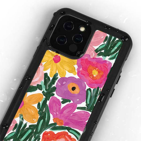 Bouffants and Broken Hearts Painterly Garden iPhone 12 Pro Waterproof Case