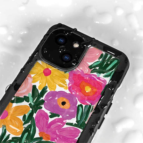 Bouffants and Broken Hearts Painterly Garden iPhone 13 Mini Waterproof Case