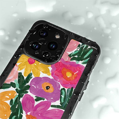 Bouffants and Broken Hearts Painterly Garden iPhone 14 Pro Max Waterproof Case