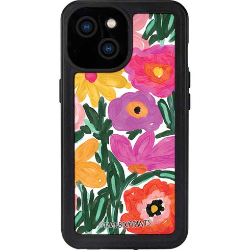 Bouffants and Broken Hearts Painterly Garden iPhone 15 Waterproof Case