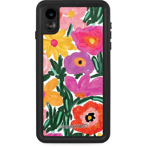 Bouffants and Broken Hearts Painterly Garden iPhone XR Waterproof Case