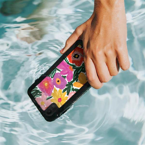 Bouffants and Broken Hearts Painterly Garden iPhone XR Waterproof Case