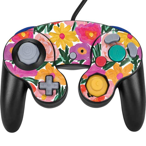 Bouffants and Broken Hearts Painterly Garden Nintendo GameCube Controller Skin