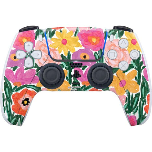 Bouffants and Broken Hearts Painterly Garden PS5 Controller Skin