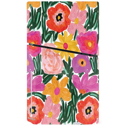 Bouffants and Broken Hearts Painterly Garden PS5 Slim Disk Console Skin