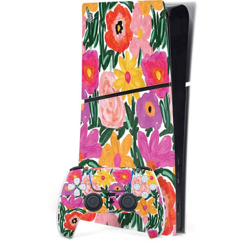 Bouffants and Broken Hearts Painterly Garden PS5 Slim Digital Edition Bundle Skin