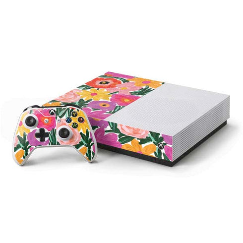 Bouffants and Broken Hearts Painterly Garden Xbox One S All-Digital Edition Bundle Skin