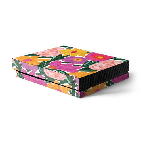 Bouffants and Broken Hearts Painterly Garden Xbox One X Console Skin