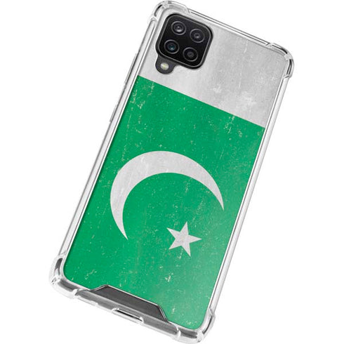 Pakistan Flag Distressed Galaxy A12 Clear Case