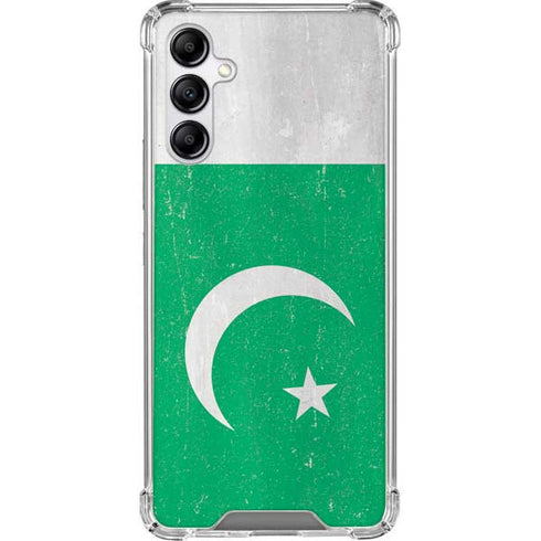 Pakistan Flag Distressed Galaxy A14 5G Clear Case