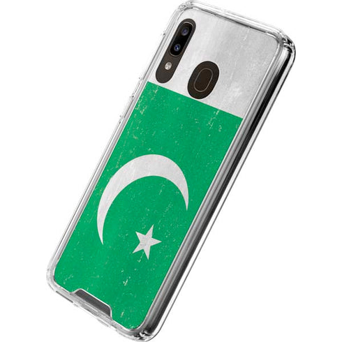 Pakistan Flag Distressed Galaxy A30 Clear Case