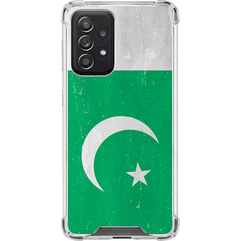 Pakistan Flag Distressed Galaxy A52 5G Clear Case