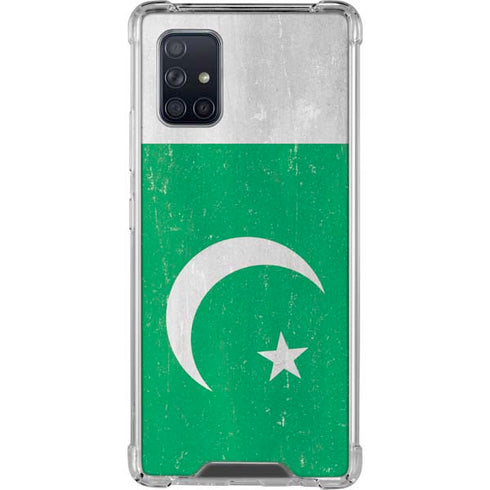 Pakistan Flag Distressed Galaxy A71 5G Clear Case
