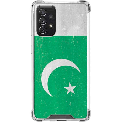 Pakistan Flag Distressed Galaxy A72 5G Clear Case