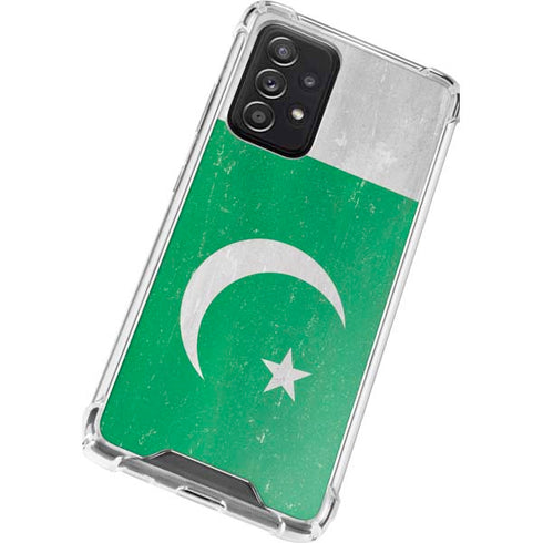 Pakistan Flag Distressed Galaxy A72 5G Clear Case
