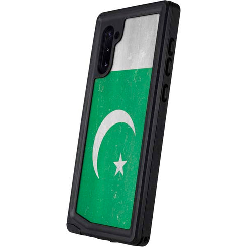 Pakistan Flag Distressed Galaxy Note 10 Waterproof Case