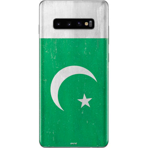 Pakistan Flag Distressed Galaxy S10 Plus Skin
