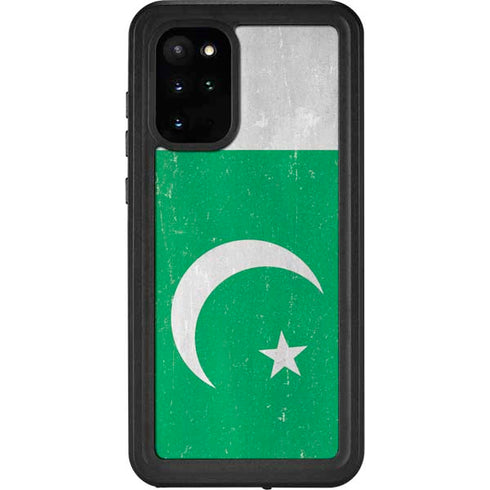 Pakistan Flag Distressed Galaxy S20 Plus Waterproof Case