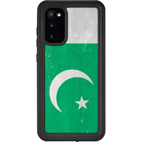 Pakistan Flag Distressed Galaxy S20 Waterproof Case