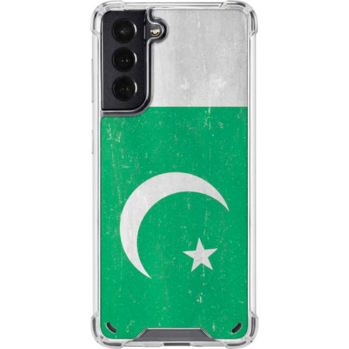 Pakistan Flag Distressed Galaxy S21 5G Clear Case