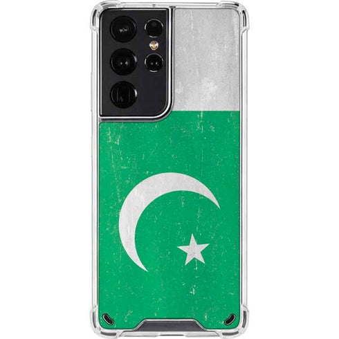 Pakistan Flag Distressed Galaxy S21 Ultra 5G Clear Case
