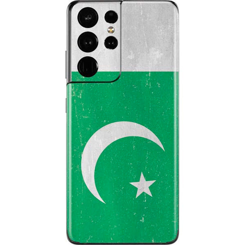 Pakistan Flag Distressed Galaxy S21 Ultra 5G Skin