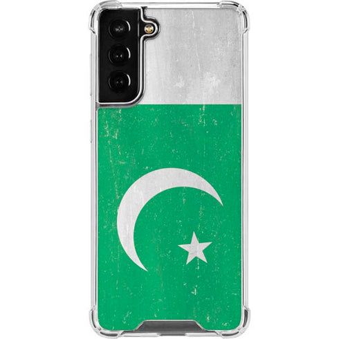 Pakistan Flag Distressed Galaxy S22 Plus Clear Case