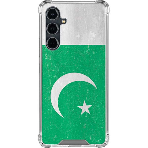 Pakistan Flag Distressed Galaxy S23 FE Clear Case