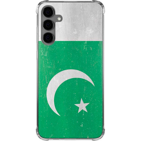 Pakistan Flag Distressed Galaxy S24 Plus Clear Case