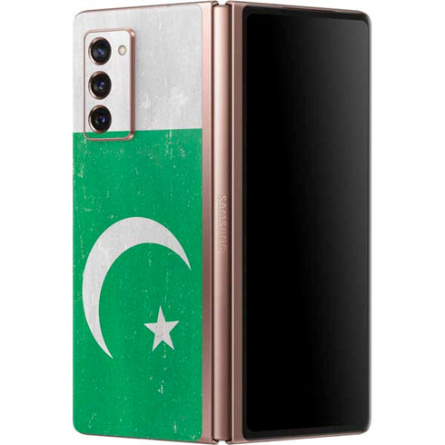 Pakistan Flag Distressed Galaxy Z Fold2 5G Skin