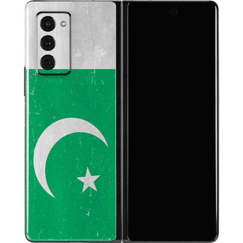 Pakistan Flag Distressed Galaxy Z Fold2 5G Skin