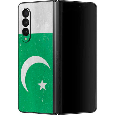 Pakistan Flag Distressed Galaxy Z Fold3 5G Skin