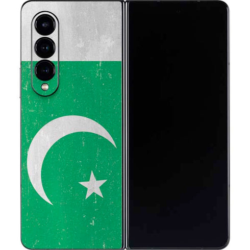 Pakistan Flag Distressed Galaxy Z Fold4 5G Skin