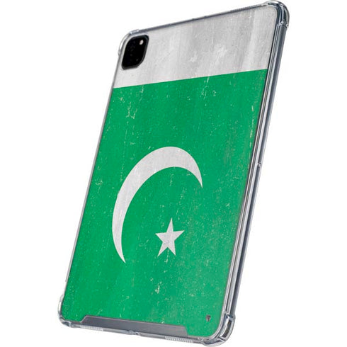 Pakistan Flag Distressed iPad Pro 12.9in (2020) Clear Case