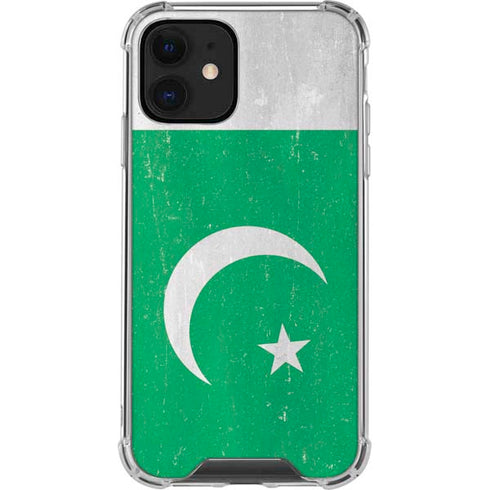 Pakistan Flag Distressed iPhone 12 Clear Case