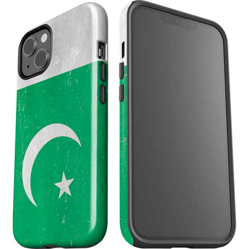 Pakistan Flag Distressed iPhone 14 Plus Impact Case