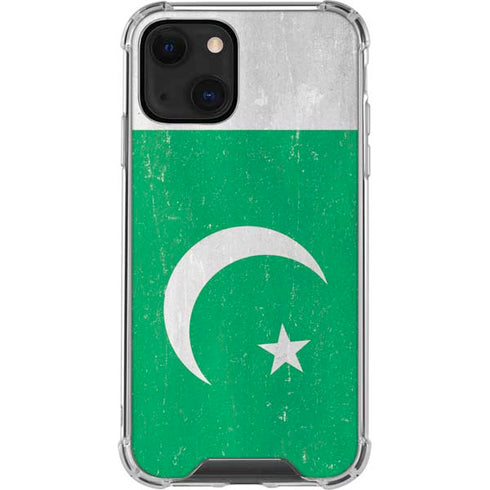 Pakistan Flag Distressed iPhone 14 Plus Clear Case