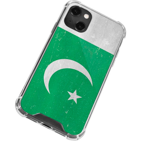 Pakistan Flag Distressed iPhone 15 Plus Clear Case