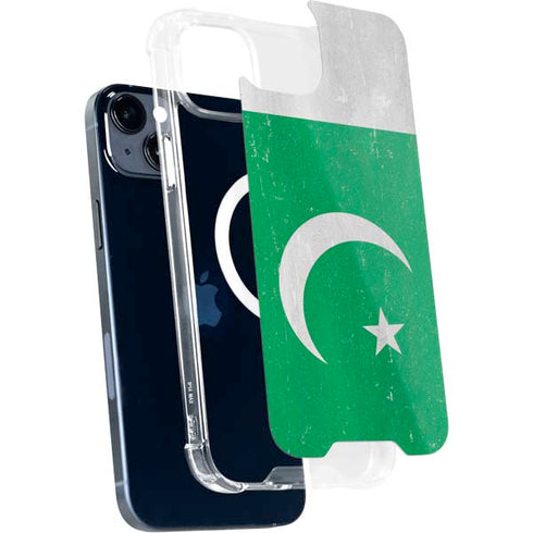 Pakistan Flag Distressed iPhone 14 Plus MagSafe Case