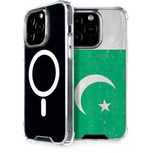Pakistan Flag Distressed iPhone 14 Pro MagSafe Case