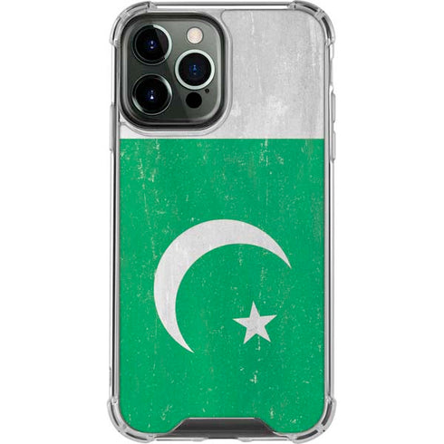 Pakistan Flag Distressed iPhone 14 Pro Max Clear Case