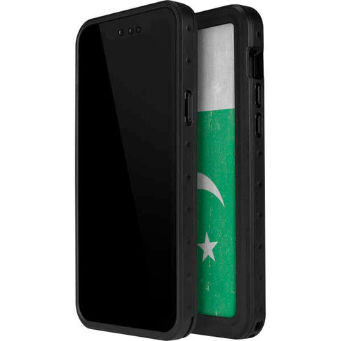 Pakistan Flag Distressed iPhone 14 Pro Max Waterproof Case