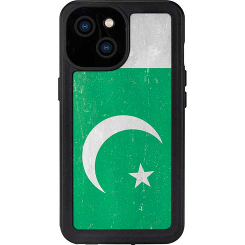 Pakistan Flag Distressed iPhone 15 Waterproof Case