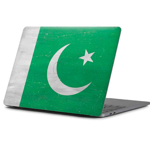 Pakistan Flag Distressed Apple MacBook Pro 13-inch Skin