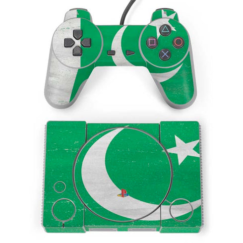 Pakistan Flag Distressed PlayStation Classic Bundle Skin