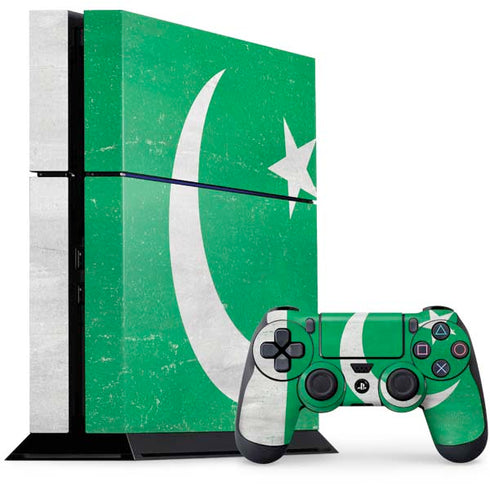 Pakistan Flag Distressed PS4 Console and Controller Bundle Skin